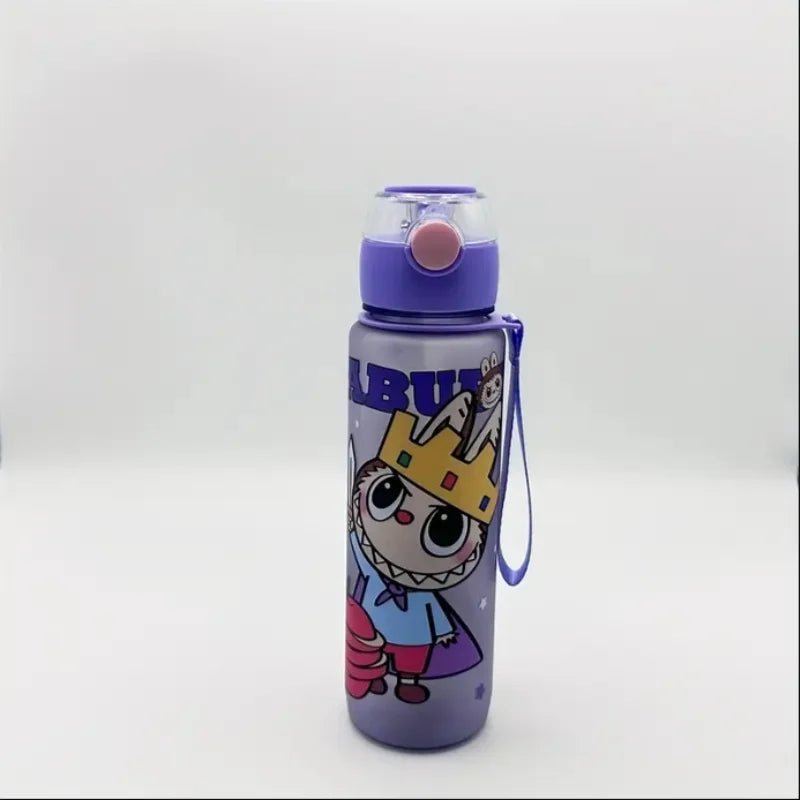 BPA-Free Cartoon Water Bottle with Straw — Leak-Proof Portable Bottle for Sports, Fitness & Travel