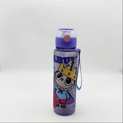 BPA-Free Cartoon Water Bottle with Straw — Leak-Proof Portable Bottle for Sports, Fitness & Travel