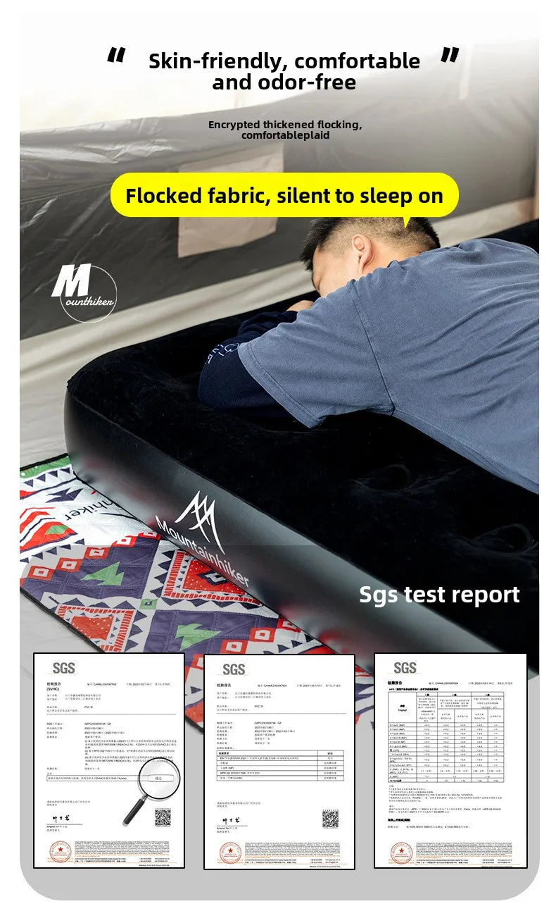 MOUNTAINHIKER 2025 Inflatable Air Mattress - PVC Glamping Camping / interior Bed Mat with Built-In Pump for 1-3 Person