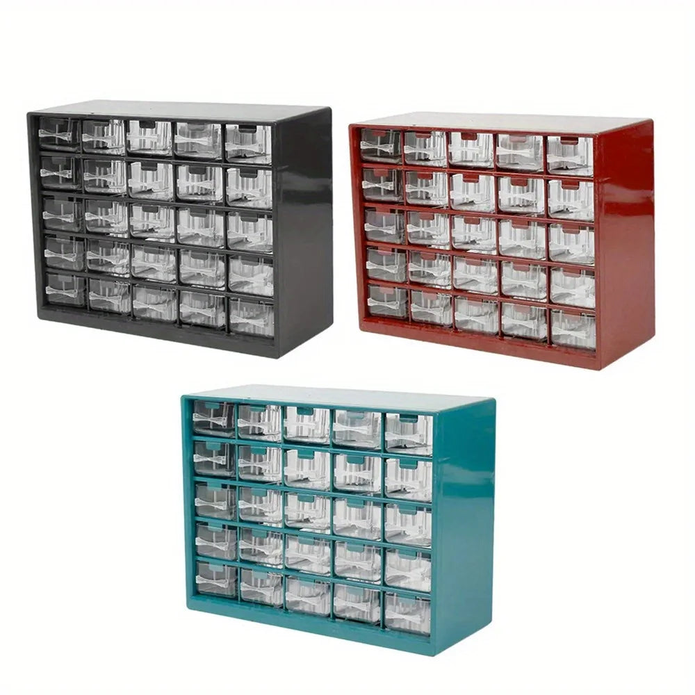 25 Multi-grid Drawer Parts Box | Wall-mounted Screw Classification Component Box | Tool Case for Electronic Components | Storage Toolbox