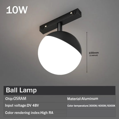 LED Magnetic Track Light Grille, Modern Embedded Flexible Linear Flood Lamp, DC48V Ceiling Spotlight for Indoor Living