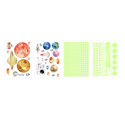 849Pcs Glow in the Dark Stars and Planets Wall Stickers - Luminous Spaceship and Fluorescent Star Decals for Ceiling Decoration