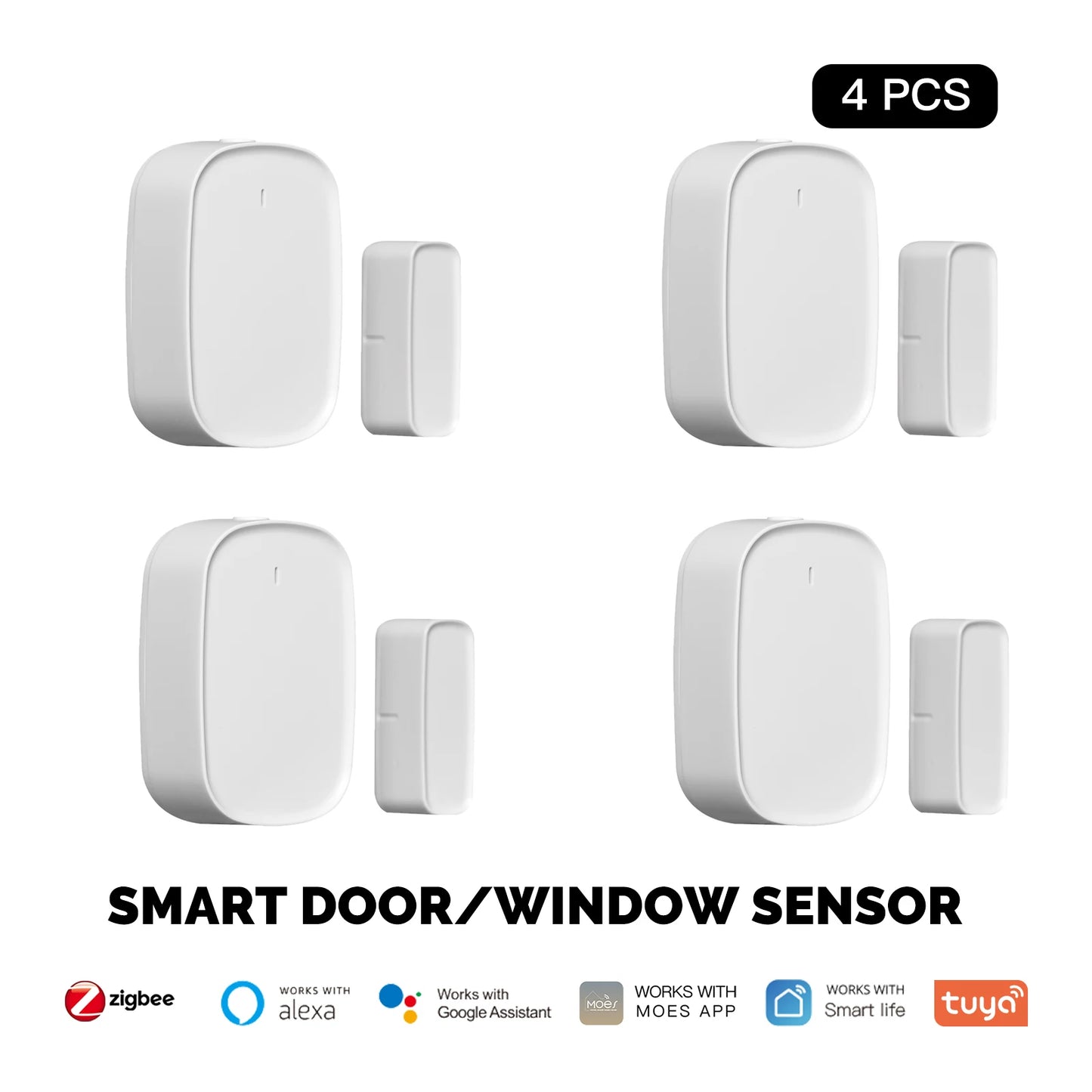 MOES Tuya ZigBee Smart Window & Door Sensor – Home Security Alarm with Remote Control via Smart Life App
