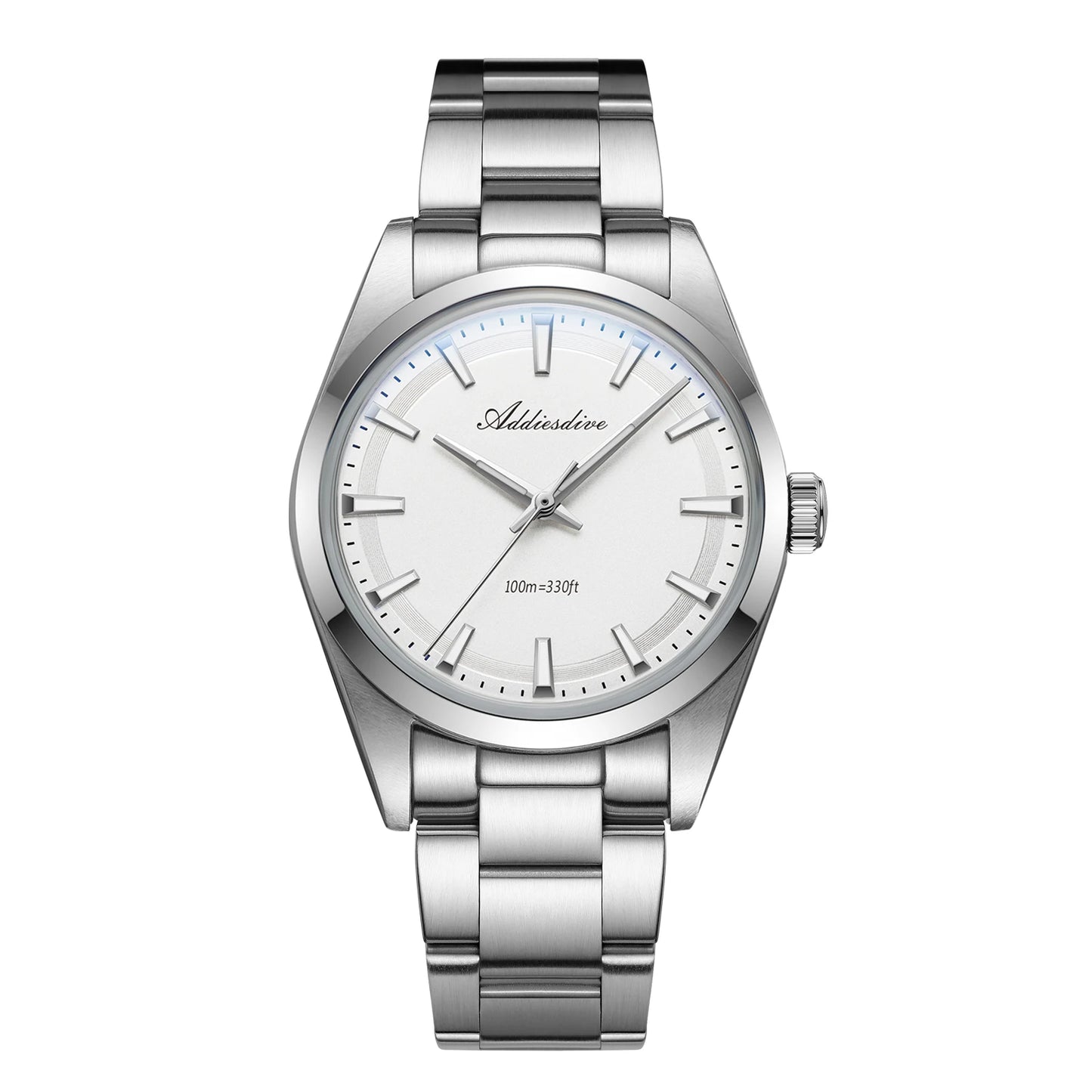 ADDIESDIVE Men's Luxury Quartz Watch – VH31, 100m Waterproof, Green AR Coating, Luminous, 316L Stainless Steel, 36mm