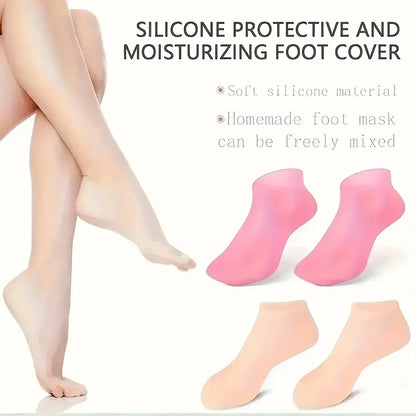 2PCS Silicone Foot Care Socks – Moisturizing, Softening Dry & Cracked Heels for Men & Women