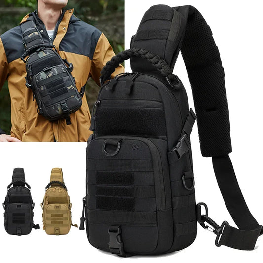 Men’s Tactical Camping Chest Bag – Outdoor MOLLE Sling Shoulder Pack for Hiking, Cycling, Fishing & Climbing