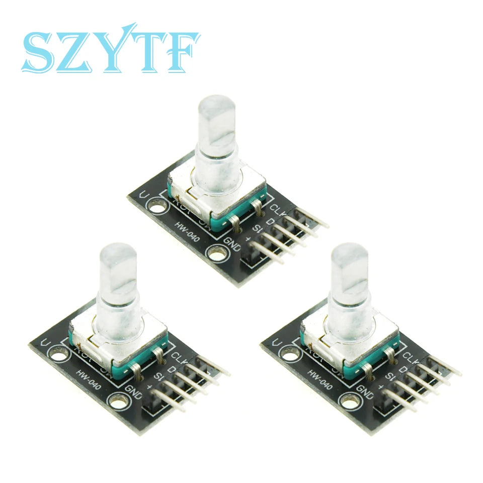 1-10PCS KY-040 360° Rotary Encoder Module – Potentiometer Sensor Development Board with Knob Cap for Arduino DIY Kit