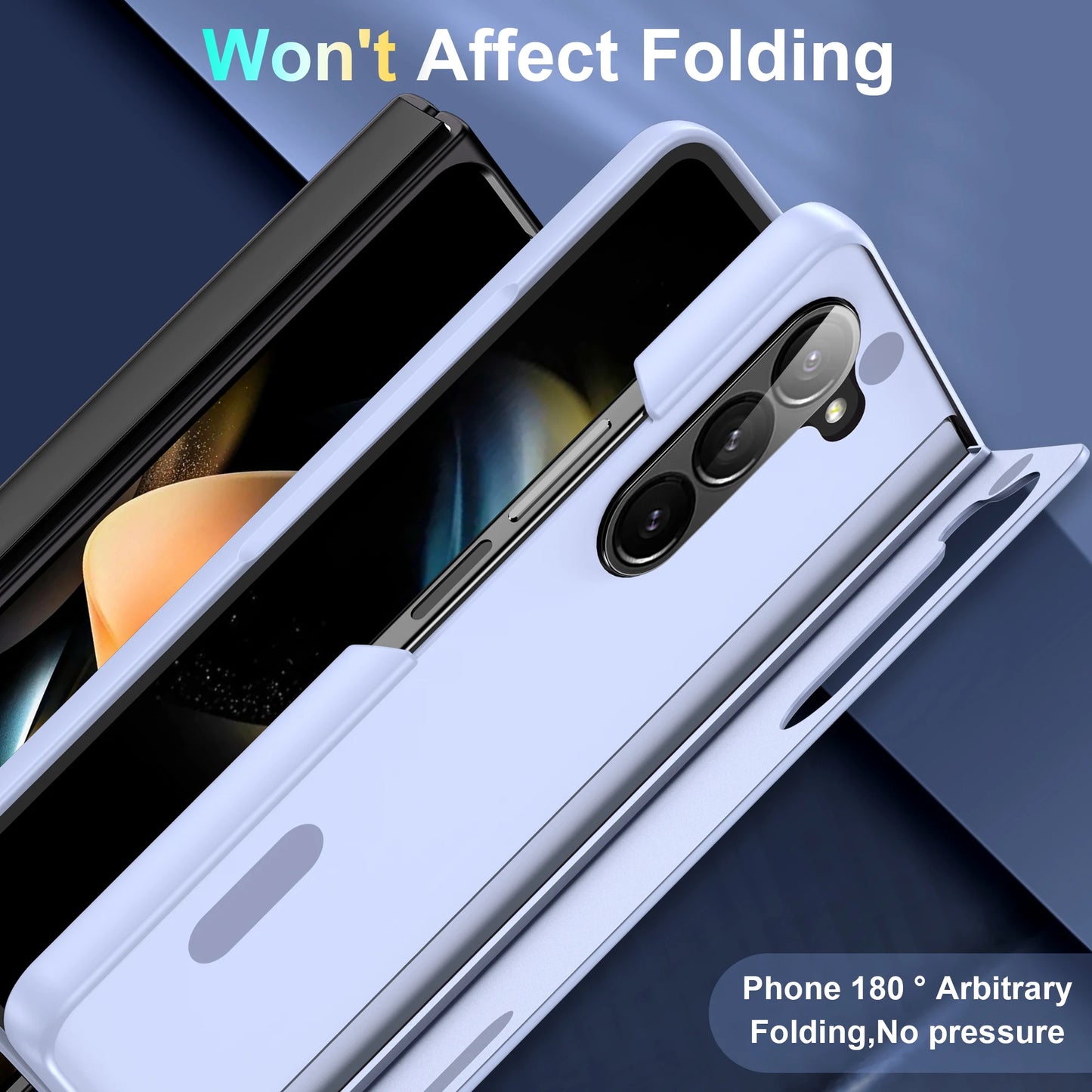 Full Coverage Hard PC + TPU Case for Samsung Galaxy Z Fold 5/4/3 5G – Anti-Fingerprint, Anti-Scratch, Heavy Duty with Holder, Matte & Non-Slip Design