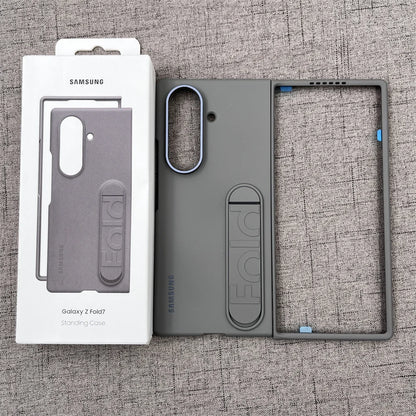 Luxury Standable Matte Silicone Phone Case for Samsung Galaxy Z Fold 6-7 – Skin Feel Full-Back Protective Cover