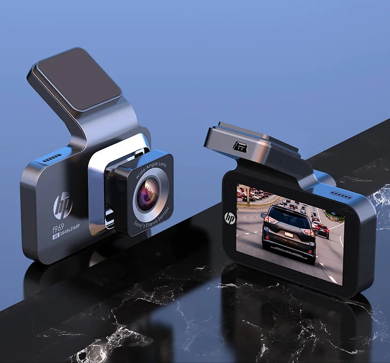 HP 4K HD Car Dash Cam – Night Vision, WiFi, Parking Monitoring, DVR Loop Video Recording