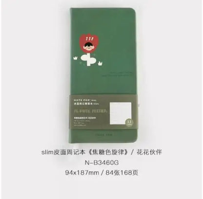 Retro Weekly Planner Notebook – Slim Notepad for Office & School, Cute Weekly Record Book