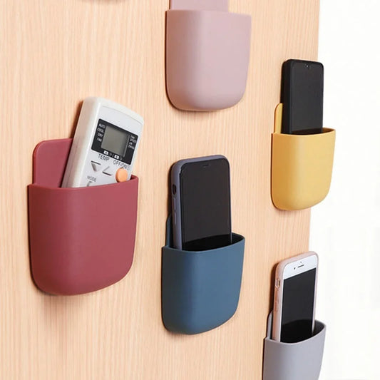 Wall Mounted Storage Box - Mobile Phone Plug Holder, Stand Rack, Remote Control Organizer for Air Conditioner & TV