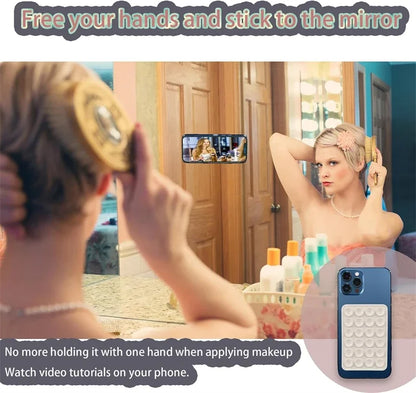 Hands-Free Silicone Suction Phone Holder – Strong Adhesive Stand for iPhone 15/14/13 Pro Max and Samsung S24/S23, Universal Grip Mount