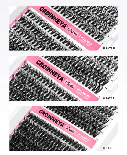 Lash Clusters Extension Kit – Fake Eyelashes Set with Lash Bond, Seal, and Applicator Tool for Makeup