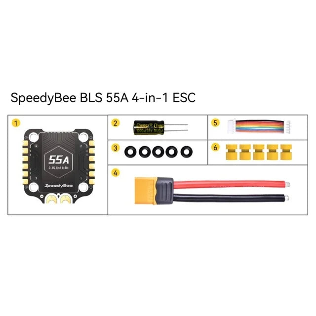 SpeedyBee F4 F405 V4 30x30 Stack – 55A/60A BLS 4-in-1 ESC, ICM42688P, Wireless Bluetooth FC for FPV Racing Drones, iNAV & Betaflight Compatible