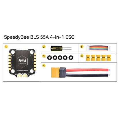 SpeedyBee F4 F405 V4 30x30 Stack – 55A/60A BLS 4-in-1 ESC, ICM42688P, Wireless Bluetooth FC for FPV Racing Drones, iNAV & Betaflight Compatible