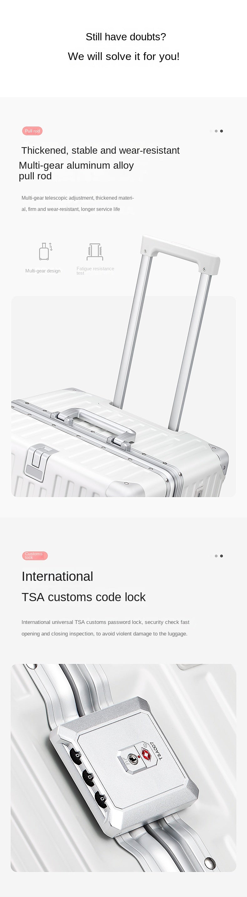 COLENARA Aluminum Frame Suitcase — High-Quality Large Capacity Trolley Travel Bag, 24", 26", 28", 30" Rolling Luggage