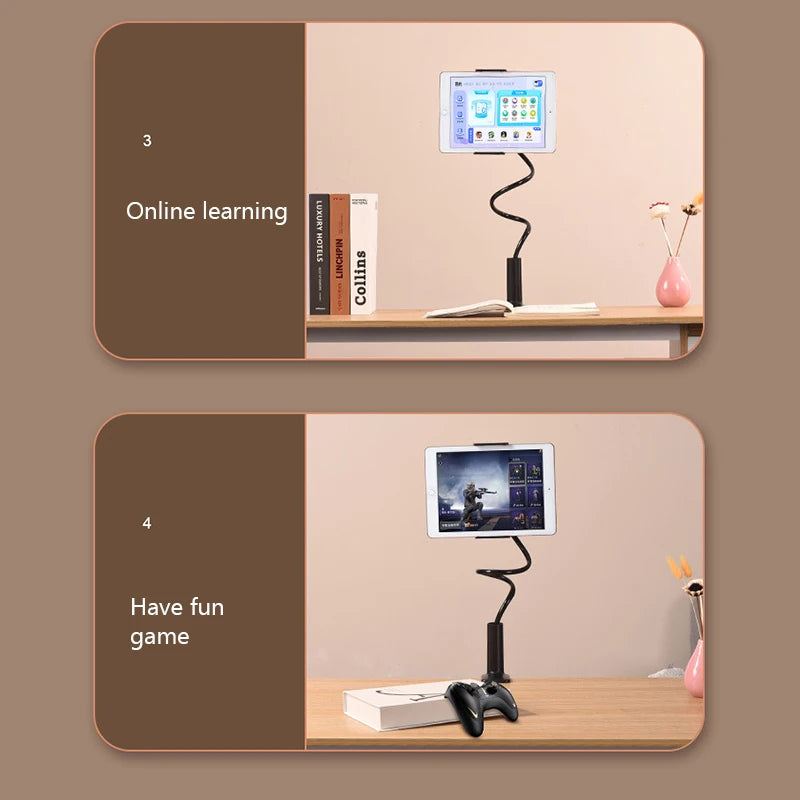 Flexible Lazy Bedside Phone & Tablet Stand — Portable Adjustable Desktop Holder for iPad & Smartphones