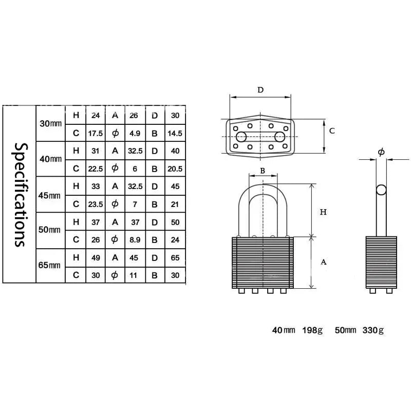 4PCS 30mm Waterproof Laminated Padlocks – Same Key Lock for Gate, Door, and Electricity Box Security