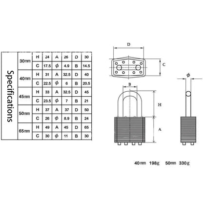 4PCS 30mm Waterproof Laminated Padlocks – Same Key Lock for Gate, Door, and Electricity Box Security