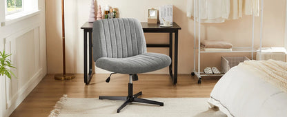Armless Criss Cross Legged Swivel Office Chair - Wide Desk Chair Without Wheels