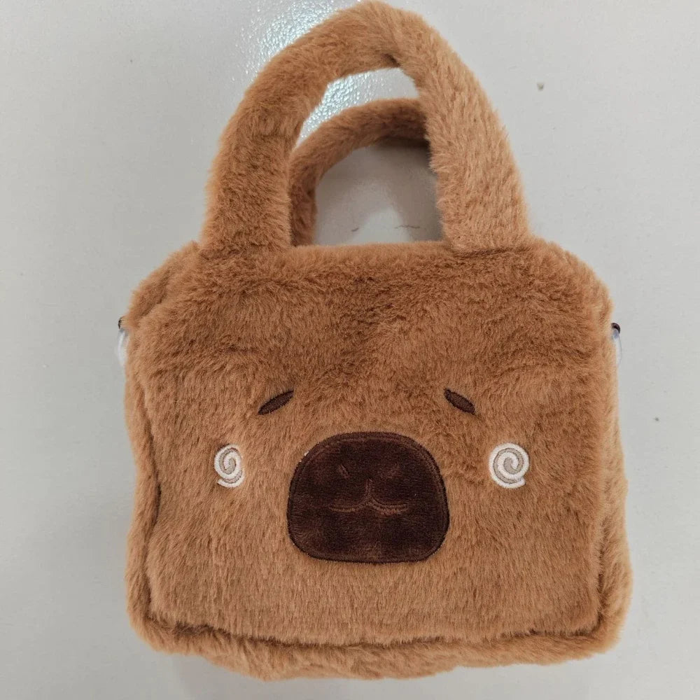 Cartoon Plush Crossbody Bag - Cute Kapybara Plush Doll Handbag, Anime Peripheral, Children's Coin Bag