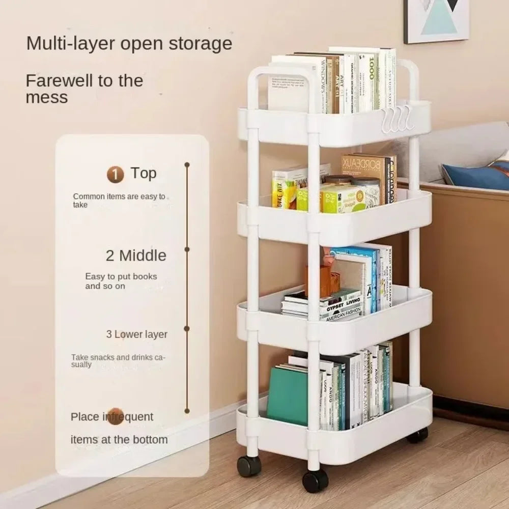 Multi-Layer Trolley Rack – Mobile Storage for Kitchen, Bedroom, Bathroom and Baby Snacks | Floor Organizer