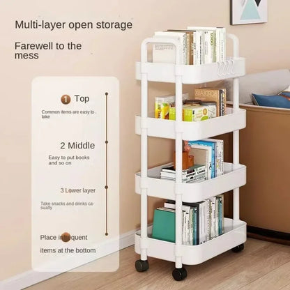 Multi-Layer Trolley Rack – Mobile Storage for Kitchen, Bedroom, Bathroom and Baby Snacks | Floor Organizer