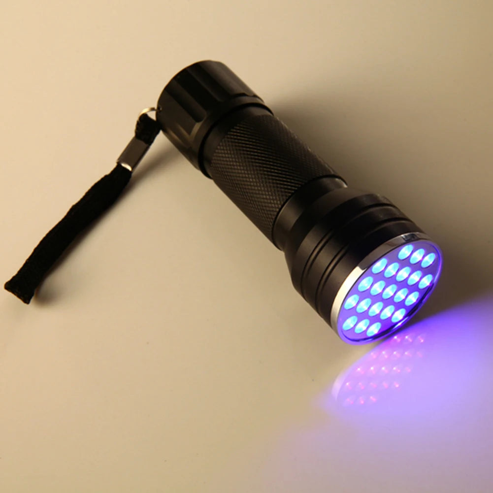 9/21LED UV Light 395nm Waterproof Flashlight – Portable Ultraviolet Torch for Nails, Black Light & Detection