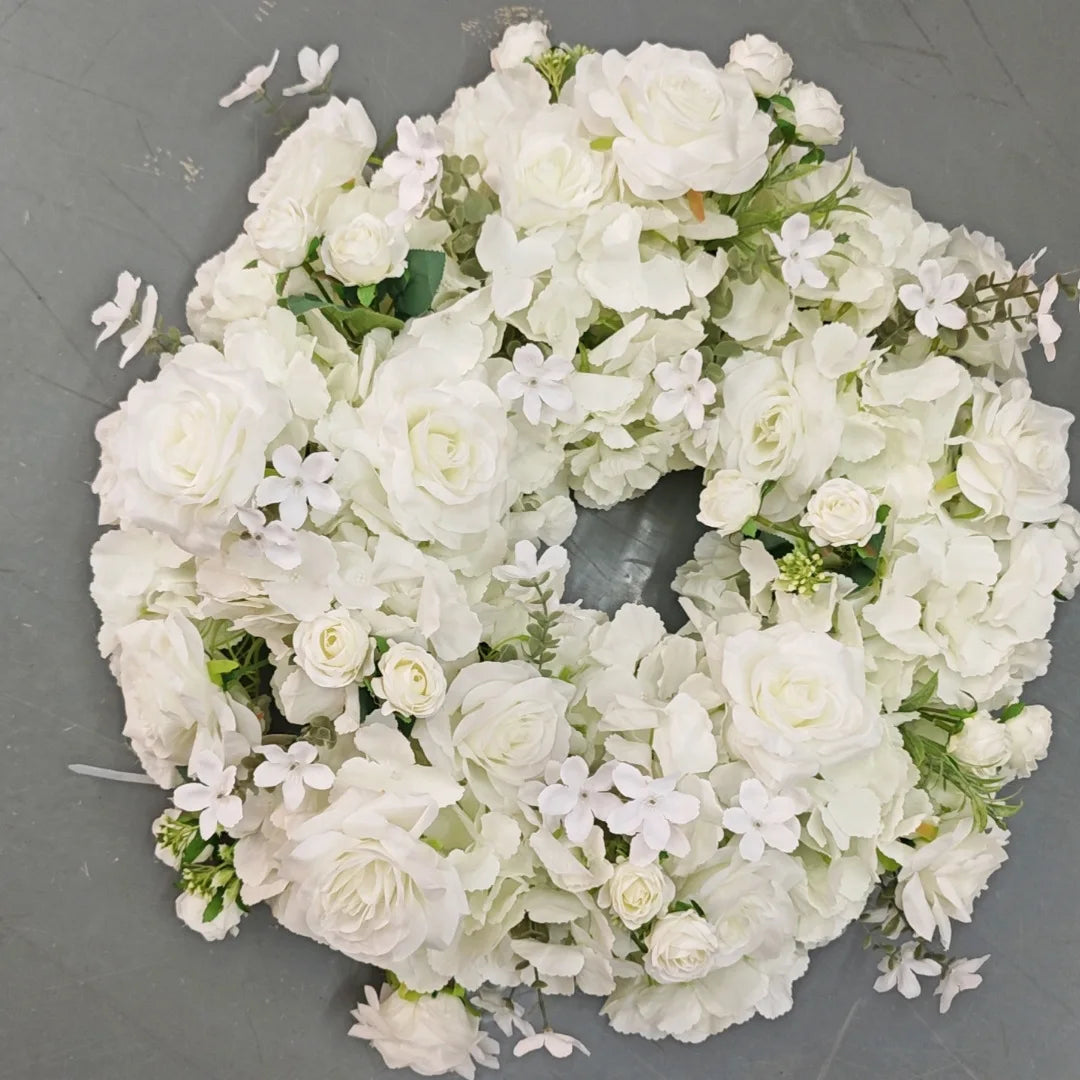 60cm Artificial Flower Wreath – Wedding Table Centerpiece & Backdrop Decoration