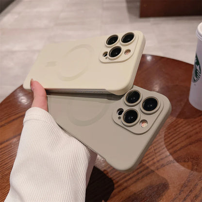 Magnetic Wireless Charging Case for iPhone 15, 14, 13, 12 – MagSafe Compatible, Ultra-Thin Frameless Matte Hard PC Cover, Luxury Design