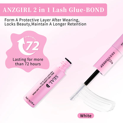 10ML Lash Cluster Glue & Seal – 2-in-1 Eyelash Adhesive for Long-Lasting Black Lash Bond