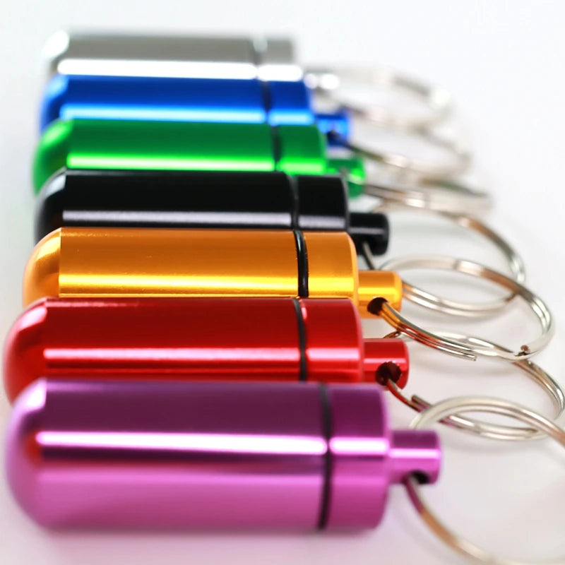 Mini Portable Pill Box – Waterproof Aluminum Case for Tablets, Vitamins, Fish Oils & Medicine Storage