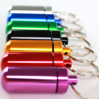 Mini Portable Pill Box – Waterproof Aluminum Case for Tablets, Vitamins, Fish Oils & Medicine Storage