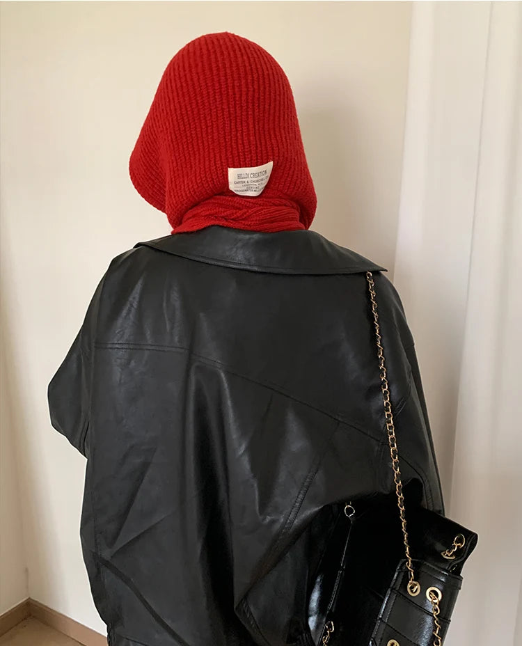 Autumn & Winter Hat and Scarf Set – Wool Knit Earmuffs, Fashionable Neck Warmer for Women