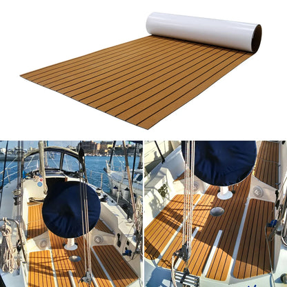2.4m Self-Adhesive EVA Foam Boat Flooring | Faux Teak Marine Decking Sheet for Yacht, 8 Styles