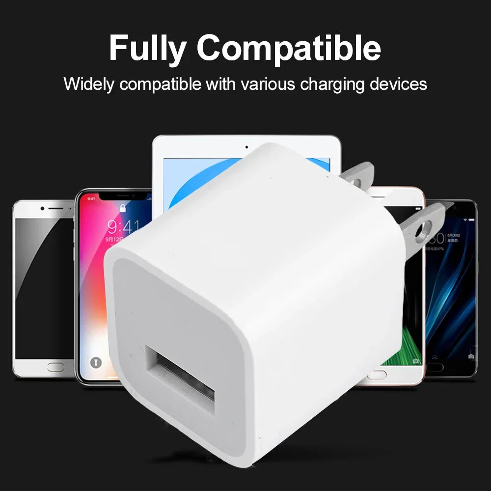 1-5 Pcs USB Wall Charger Adapter – Fast Charging for iPhone 14, 13, 12, 11 Pro Max, XR, XS, 8, 7, iPad, US Plug