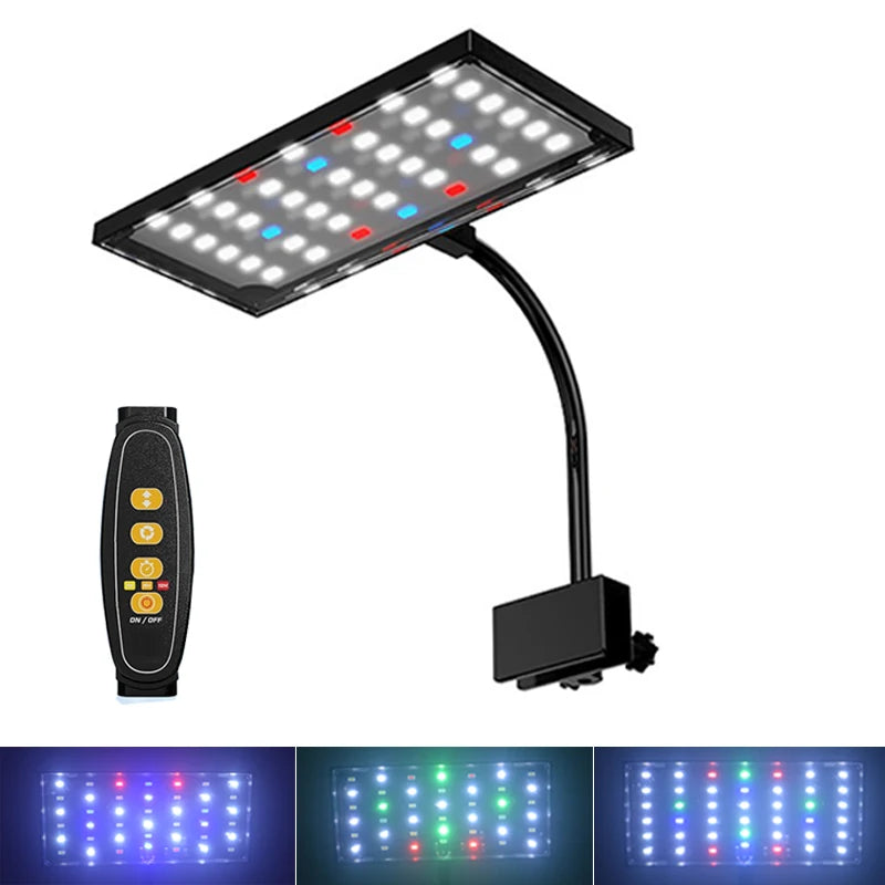 USB Aquarium LED Light – Full Spectrum Dimmable Fish Tank Lamp for Aquatic Plant Growth, Adjustable Brightness & 360° Rotatable