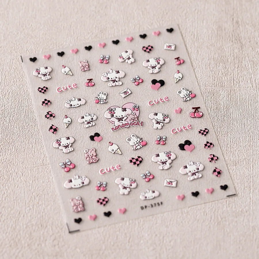 Cute Snoopy 5D Nail Stickers – Cartoon Anime Nail Art Decoration