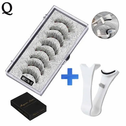 3D Natural Magnetic Eyelashes – 5 Magnetic Lashes with Handmade Gift Box, Reusable Extensions