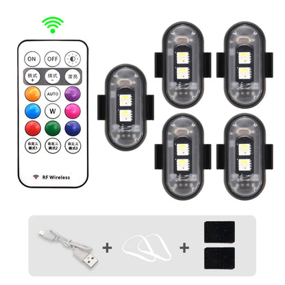 Wireless RGB LED Strobe Lights – Warning & Position Lights for Aircraft, Helicopters, and Motorcycles
