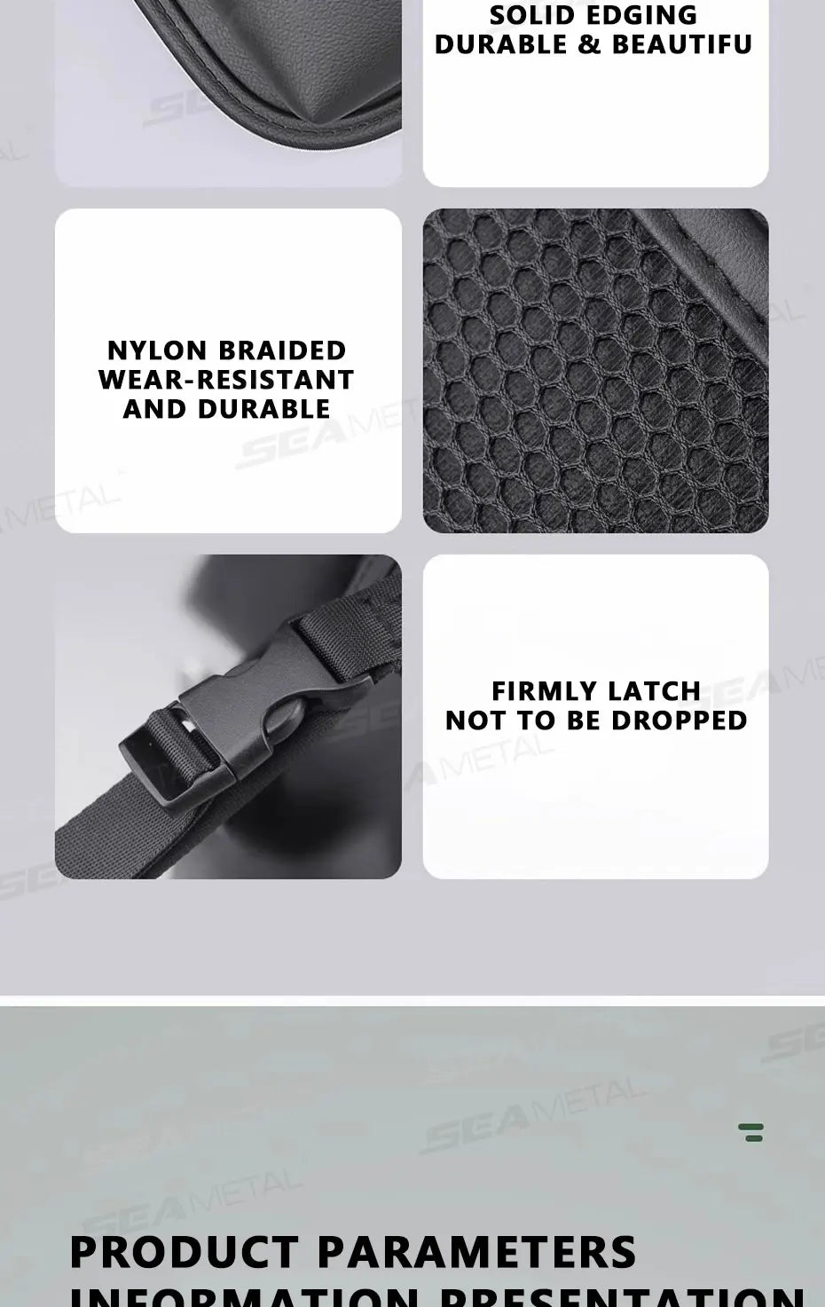 SEAMETAL Car Seat Back Organizer – Large Capacity Multi-Pocket Storage Bag with Foldable Tablet Tray