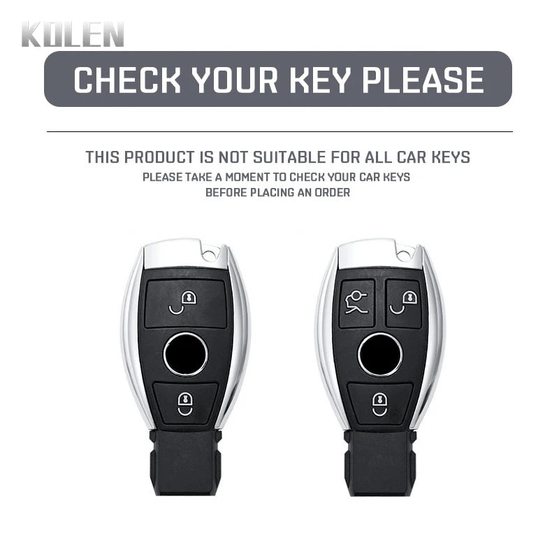 ABS Carbon Fiber Car Key Case Cover – Compatible with Mercedes Benz W204/W205/W212/W213/W176/W177/W219 A/B/C/E/S/GLC/CLA/AMG Fob