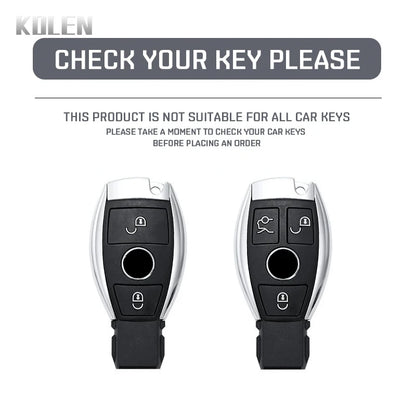 ABS Carbon Fiber Car Key Case Cover – Compatible with Mercedes Benz W204/W205/W212/W213/W176/W177/W219 A/B/C/E/S/GLC/CLA/AMG Fob