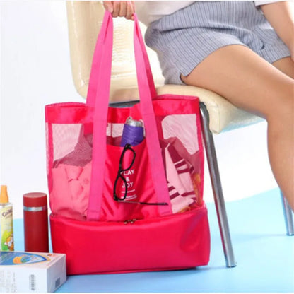 Versatile Handheld Thermal Insulation Bag : Shoulder Cooler Picnic Tote for Food and Drink Storage - Beach & Lunch Accessory