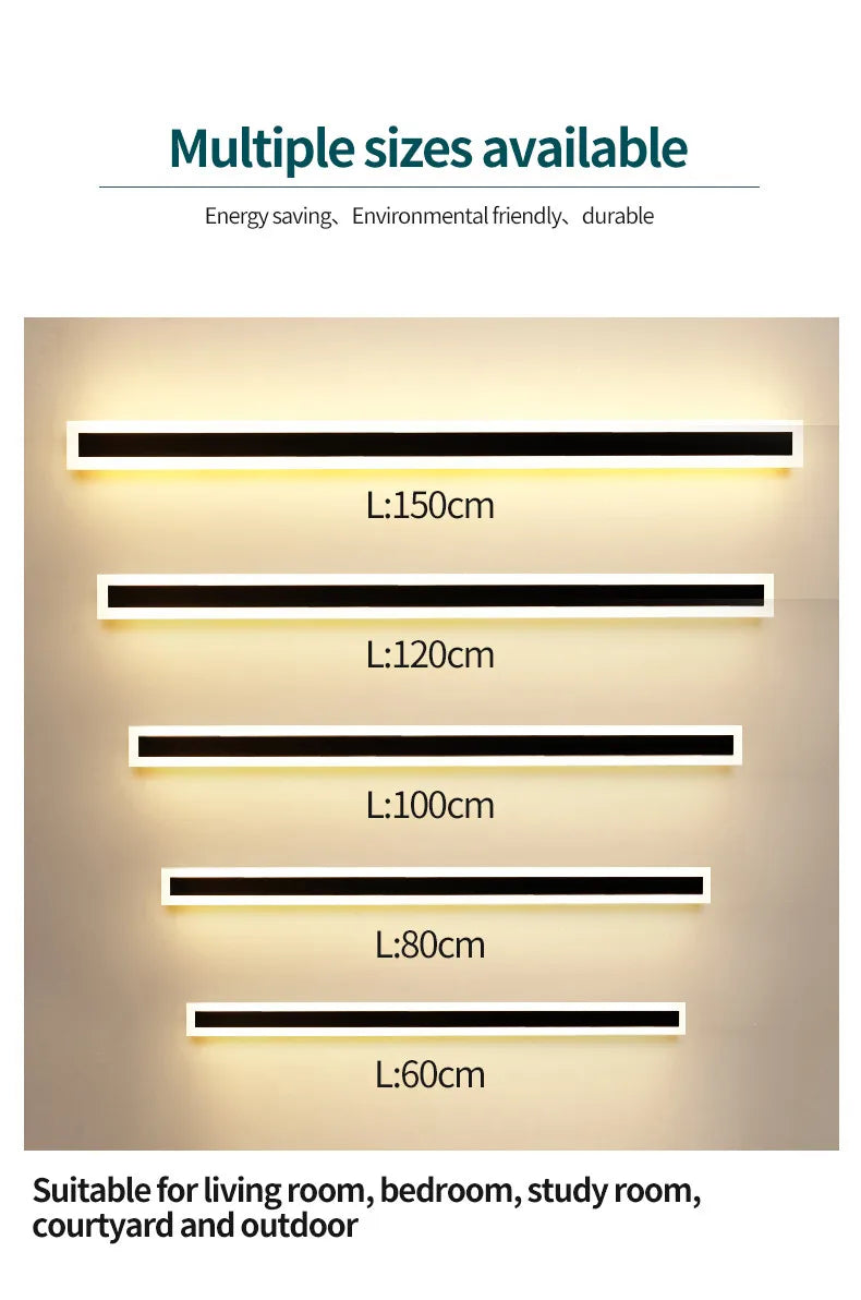 Outdoor Wall Lamp – IP65 Waterproof LED Long Corridor & Staircase Light, Balcony, Villa & Garden Entrance Lighting