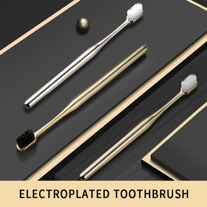 New Electroplated Luxury Toothbrush: Gold & Silver Teeth Brush for Men and Women - Kingubznis Brand