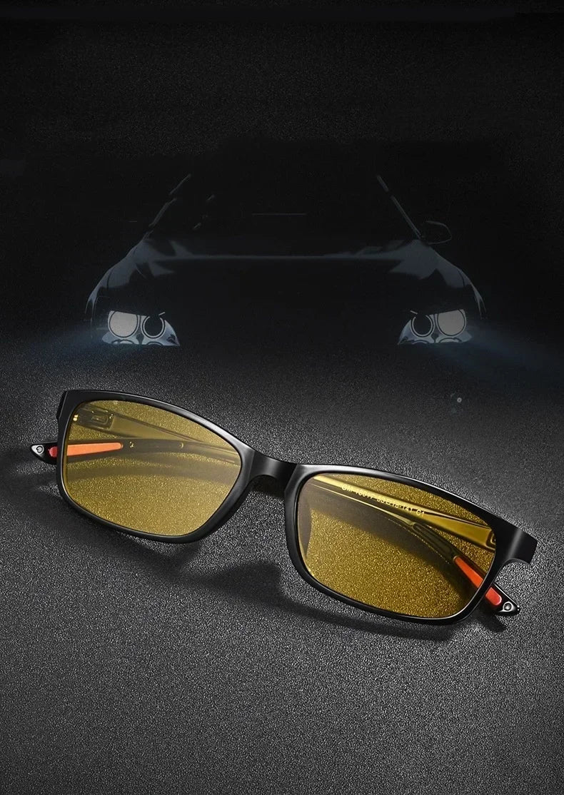 Vintage Unisex Anti-Glare Night Vision Driving Glasses – Ultralight Square Frame Myopia Eyewear (-4.0)