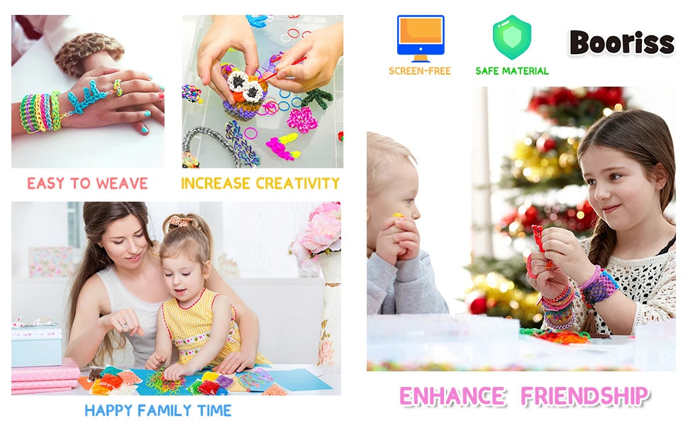 Loom Rubber Bands Refill Kit – DIY Bracelet Making Craft Set for Kids, Creative Weaving Toy Gift