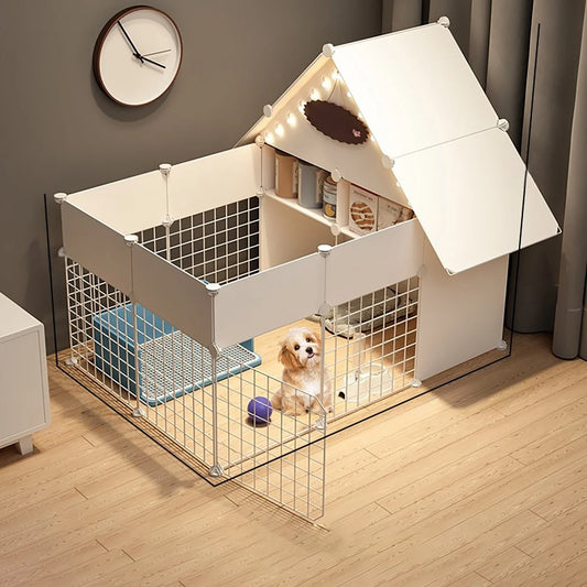 Pet Indoor Dog Fence – Small & Medium Dog House Kennel with Isolation Door